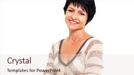  Presentation with aged - Amazing slide set having edad media - cheerful middle aged woman portrait backdrop and a lemonade colored foreground