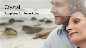  Presentation with romantic birthday couple celebrate - Amazing PPT theme having edad media - closeup of romantic couple looking backdrop and a light gray colored foreground