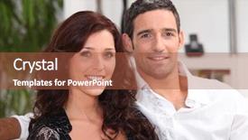  Presentation with stone cross all things work together - PPT theme featuring edad media - couple sitting together background and a  colored foreground