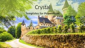  Presentation with france - Presentation design featuring edad media - most beautiful castles of france background and a yellow colored foreground