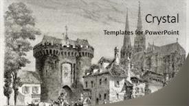  Presentation with paris france - Audience pleasing slides consisting of edad media - old view of porte guillaume backdrop and a light gray colored foreground