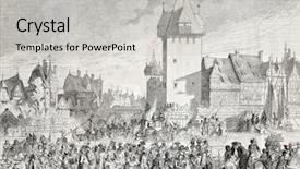  Presentation with paris france - Beautiful PPT theme featuring edad media - old view of strasbourg france backdrop and a light gray colored foreground