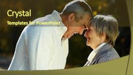  Presentation with senior couple - Cool new PPT layouts with edad media - photo of amorous senior couple backdrop and a tawny brown colored foreground