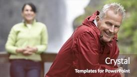  Presentation with waterfall woman - Beautiful PPT layouts featuring business desing - empty startup office interior backdrop and a dark gray colored foreground