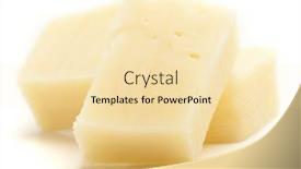  Presentation with white cheese - Presentation design featuring edam cheese pieces on a white background background and a lemonade colored foreground