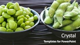  Presentation with soy - Audience pleasing slides consisting of edamame soy beans shelled backdrop and a tawny brown colored foreground