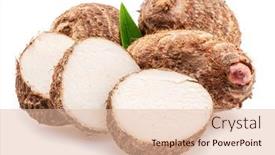  Presentation with fresh water splash green apple isolated white - Presentation theme featuring eddoe-or-taro-tubers background and a lemonade colored foreground