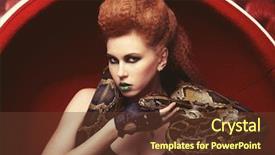  Presentation with python - Slide deck enhanced with red chair holdung python background and a tawny brown colored foreground