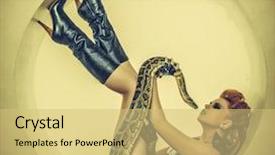  Presentation with creative - Amazing slide deck having creative make up holding python backdrop and a yellow colored foreground