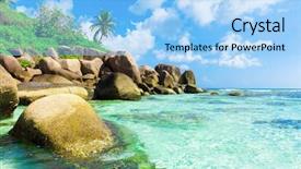  Presentation with ocean - Audience pleasing presentation consisting of getaway ocean beauty backdrop and a light blue colored foreground