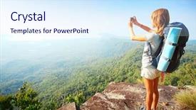  Presentation with cliff - PPT layouts having edge and taking a photo background and a sky blue colored foreground