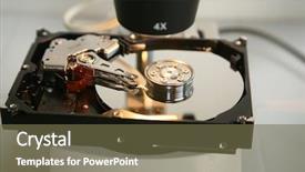  Presentation with computer repair - PPT layouts with edge computing - genuine computer hard drive is background and a tawny brown colored foreground