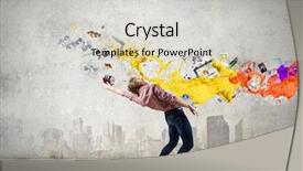  Presentation with flying angel - Audience pleasing slides consisting of edge computing - young man in casual evading backdrop and a light gray colored foreground