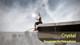  Presentation with broken bridge - Presentation theme enhanced with edge of a broken bridge background and a tawny brown colored foreground