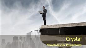  Presentation with broken bridge - Slides consisting of edge of a broken bridge background and a tawny brown colored foreground