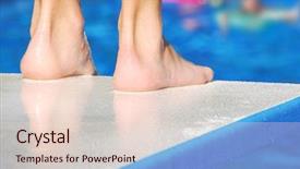  Presentation with diving board - Colorful presentation theme enhanced with edge of diving board backdrop and a lemonade colored foreground