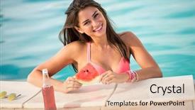  Presentation with smile sparkle shine - Beautiful presentation theme featuring edge of pool with piece backdrop and a lemonade colored foreground