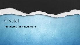  Presentation with black paper - Amazing PPT theme having edge-of-ripped-black-paper backdrop and a light blue colored foreground