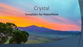  Presentation with pink sky - Presentation theme featuring edge-of-the-sky-turns background and a light blue colored foreground