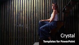  Presentation with wide - Theme consisting of edge of the wooden step background and a  colored foreground