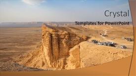  Presentation with riyadh - Presentation theme consisting of edge-of-the-world-popular background and a light blue colored foreground