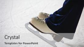  Presentation with ice rink - Presentation having edge on skating rink background and a light gray colored foreground