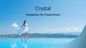  Presentation with infinity - Slide set with edge on the infinity background and a light blue colored foreground