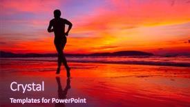  Presentation with sand - Beautiful slides featuring edge on vivid sunset background backdrop and a violet colored foreground