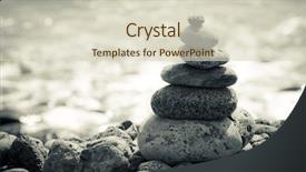  Presentation with rustic purple floral pebble water - Theme consisting of edge toned black and white background and a soft green colored foreground