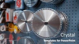  Presentation with nobody - Slide set enhanced with edged-discs-for-saws background and a ocean colored foreground