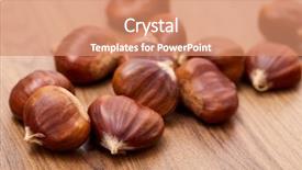  Presentation with candy edible film - Colorful slide deck enhanced with edible chestnut on the table backdrop and a coral colored foreground