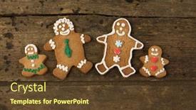  Presentation with gingerbread - Slide set with edible-gingerbread-family-with-children background and a tawny brown colored foreground