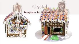  Presentation with white house roof - Colorful slides enhanced with edible-gingerbread-house-with-colorful backdrop and a lemonade colored foreground