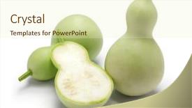  Presentation with white green - Theme consisting of edible green calabash isolated background and a soft green colored foreground