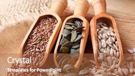  Presentation with edible oil - Colorful PPT theme enhanced with edible oil - flax pumpkin and sunflower seeds backdrop and a red colored foreground