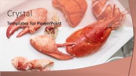  Presentation with parts - Theme featuring edible-parts-of-a-lobster background and a coral colored foreground