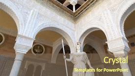  Presentation with spain - Presentation theme enhanced with edifice - courtyard in the palace background and a violet colored foreground