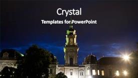  Presentation with scenic - Beautiful PPT theme featuring edifice - scenic festetics palace located backdrop and a dark gray colored foreground