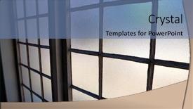  Presentation with building and wind - Colorful PPT theme enhanced with edifice - window in a dim old backdrop and a teal colored foreground