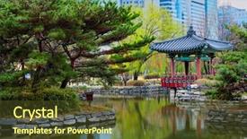  Presentation with drone public saftey - Colorful PPT theme enhanced with edifice - yeouido park public park pond backdrop and a tawny brown colored foreground