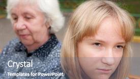  Presentation with daughter - Cool new PPT theme with edify - grandmother and the grand daughter backdrop and a ocean colored foreground