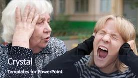  Presentation with daughter - PPT layouts consisting of edify - grandmother and the grand daughter background and a tawny brown colored foreground