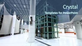  Presentation with lift - Amazing slides having edify - modern hall and a lift backdrop and a ocean colored foreground