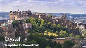  Presentation with hill - Presentation theme with edinburgh castle with cityscape background and a dark gray colored foreground