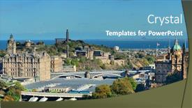  Presentation with united - Cool new theme with edinburgh-city-rooftop-view backdrop and a teal colored foreground