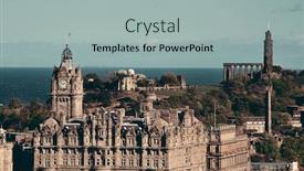  Presentation with united kingdom - Presentation design having edinburgh-city-rooftop-view background and a light gray colored foreground