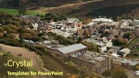  Presentation with united - Beautiful presentation theme featuring edinburgh-city-skyline-viewed backdrop and a tawny brown colored foreground