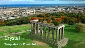  Presentation with united kingdom - Presentation design with edinburgh city skyline viewed background and a tawny brown colored foreground