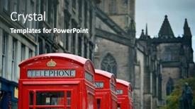  Presentation with united kingdom - PPT theme consisting of edinburgh-city-street-view background and a dark gray colored foreground