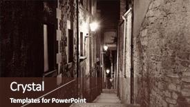  Presentation with united kingdom - Slide deck with edinburgh city street view background and a tawny brown colored foreground